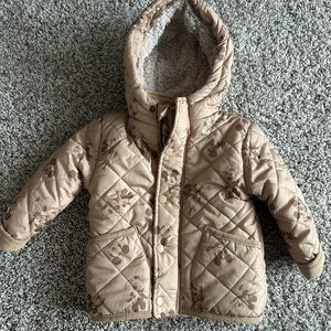 Quilted Hooded Jacket with Mickey Mouse Print